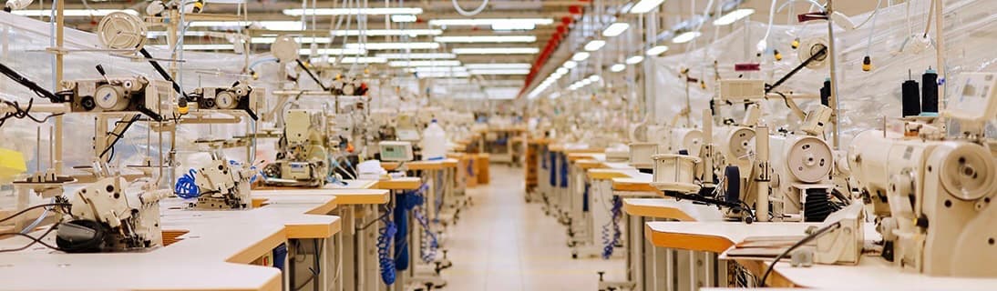 Sewing machines in factory